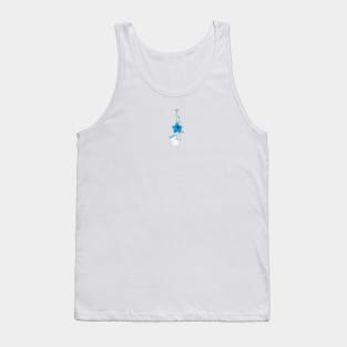 Hanging blue baby bottle, safety pin, star baby arrival Tank Top